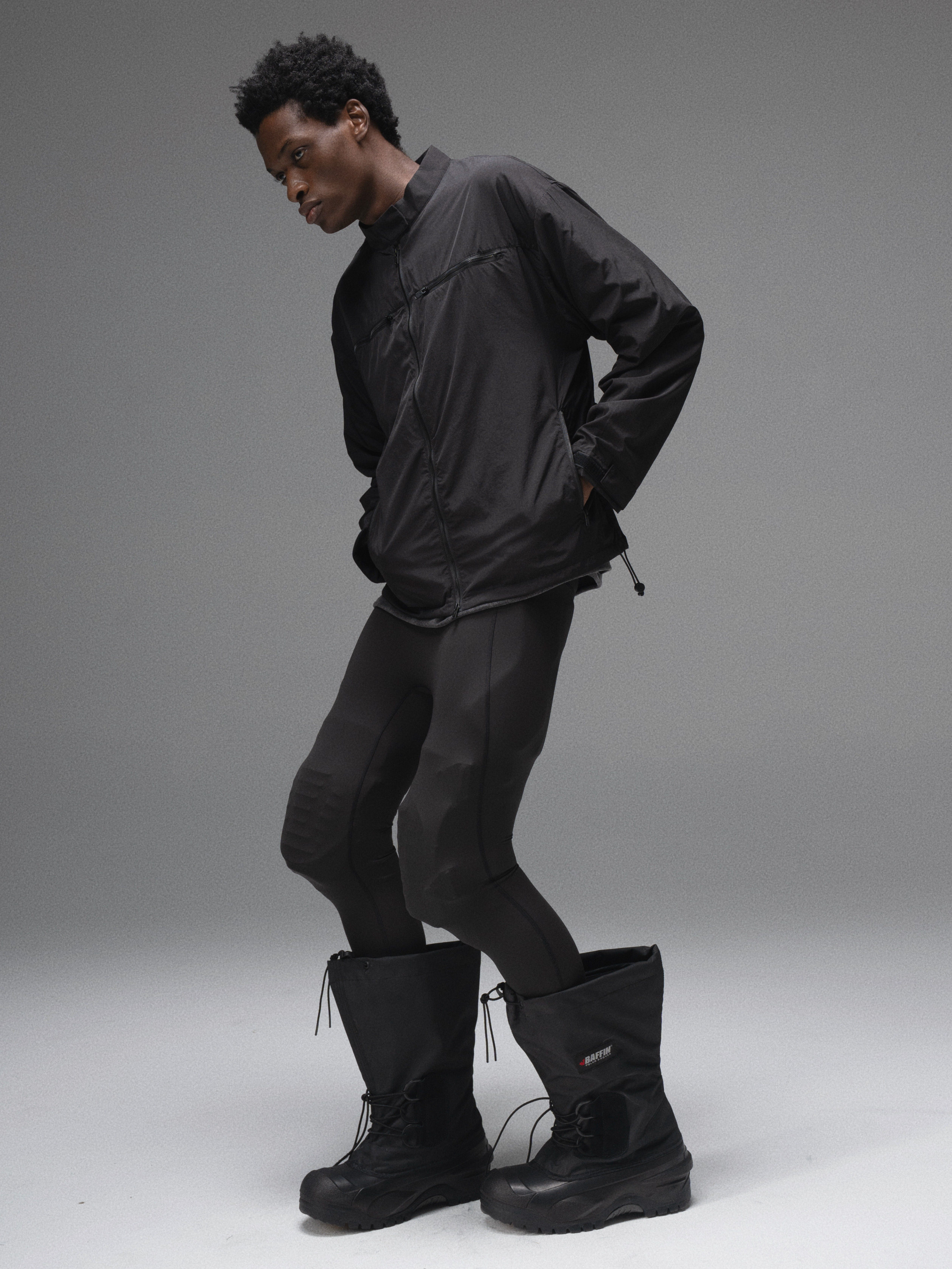 Terrawear Supply Black Cinched-Waist Nylon Jacket