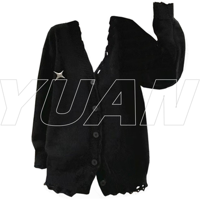 taobao agent Black demi-season sweater, knitted cardigan, jacket
