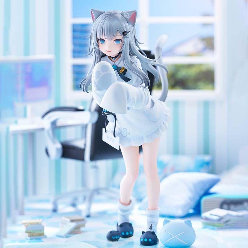 Cute Cat-Eared Beautiful Girl Virtual Idol Original Artwork Meow Meow Cat Girl Figure Anime 2D Computer Case Decoration Gift
