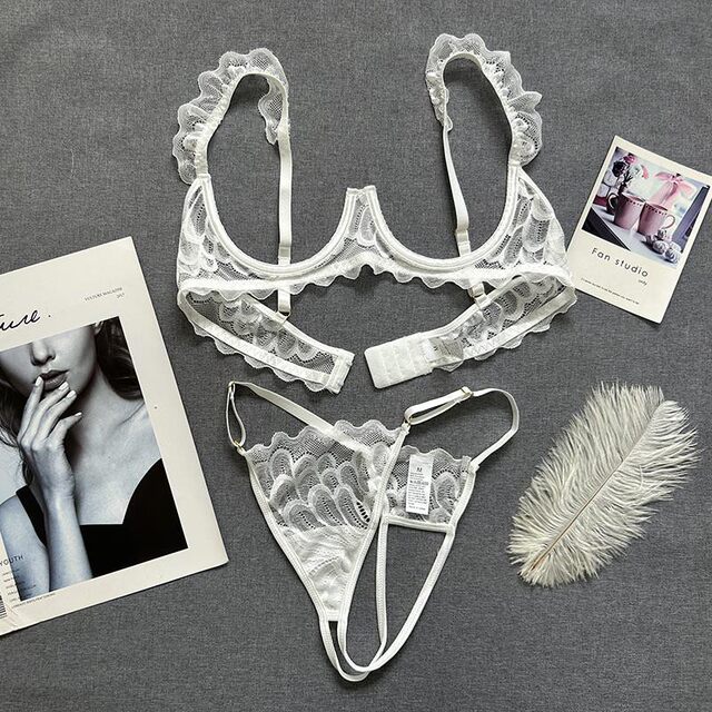 Retro Style! Sexy Cut Out Bra for Small Breasts with Underwire, Push-Up Lingerie, Hot Bra, Sexy Bra Set for Women