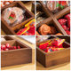 Four-Compartment Dried Fruit Tray for Tea, Snack Tray, Fruit Display Tray, Nine-Compartment Tray, Wooden Tea Tray