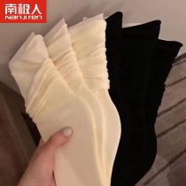 Socks in tide of female in middle silk stockings summer season ultra-thin black and white jk Han edition pile ice stockings