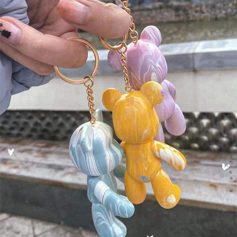 Fluid bear key knock violent bear DIY hand-made creative gift bookbag hanging piece for girlfriend and boyfriend