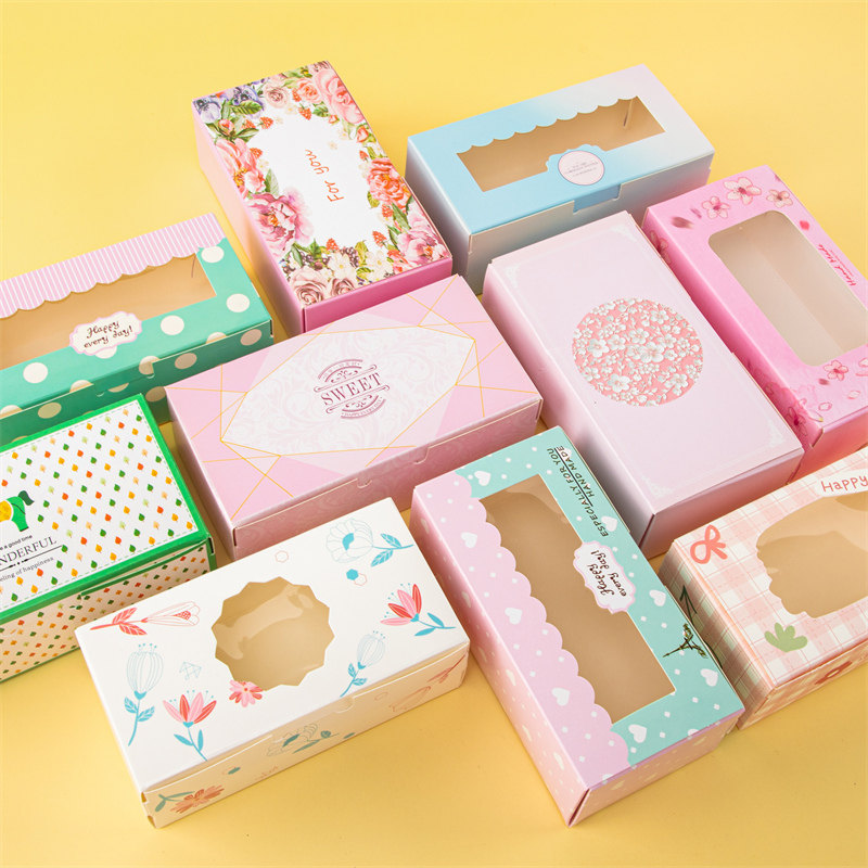 Упаковка угол stobag 5pcs egg yolk crisp cookie baking packing box donuts OTHER