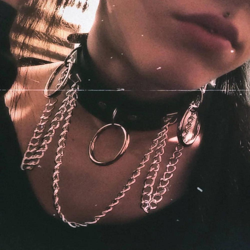 Хараджуку чокер Sexy Heart Lock Key Rivets Black Goth Punk