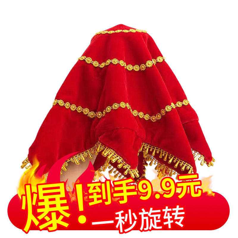 Gold velvet handkerchief dance handkerchief flower square dance