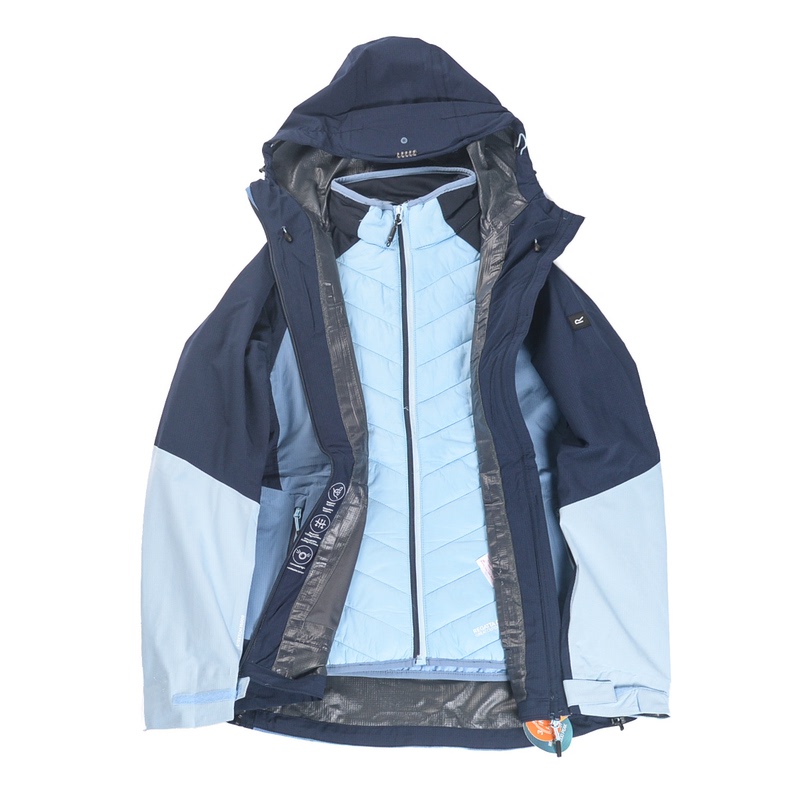British Single Regatta Women's Outdoor Three-In-One Assault Jacket Waterproof 10K Warm Tech-Sense Hooded Jacket
