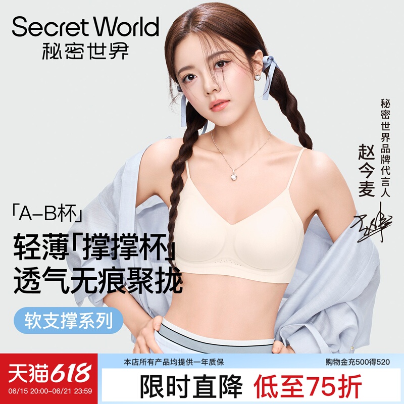 [Same Style as Zhao Jinmai] Thin Strap Bra for Women, Push-Up for Small Bust, Side Breast Support, Seamless Foundation Bra, Thin Summer Style
