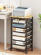 Under-Desk File Rack, Movable File Storage Rack, Office Data Workstation Storage Organizer, Small Cart with Wheels, Office Desktop Storage Cabinet, Floor-Standing Storage Rack, File Cabinet, Multi-Layer Bookshelf