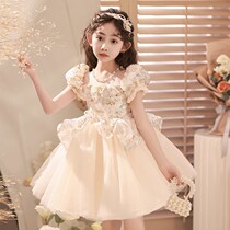 Girls dress light luxury niche piano performance dress childrens birthday princess dress host catwalk show super fairy flower girl dress
