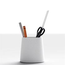 Nordic simple design concrete material 5-degree trapezoid creative white cement high-grade texture pen holder storage trendy ins