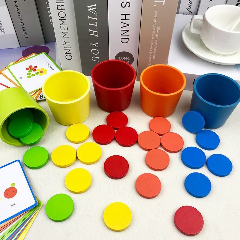 Baby recognition color classification cup young children matching cognitive enlightenment training teaching aids Montessori early education educational toys