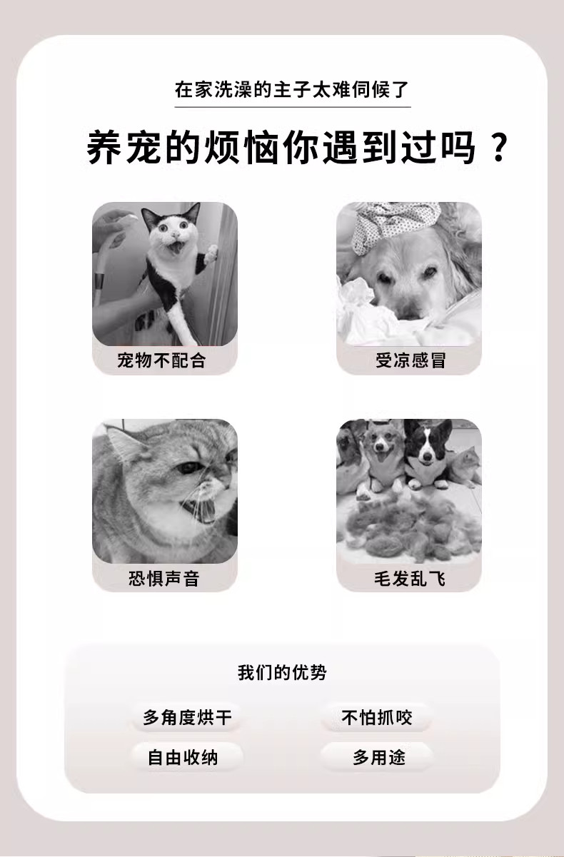 ПЭТ сушильный элемент 猫咪烘干箱吹干神器家用小狗狗专用吹水吹风机宠物洗澡吹毛烘干袋