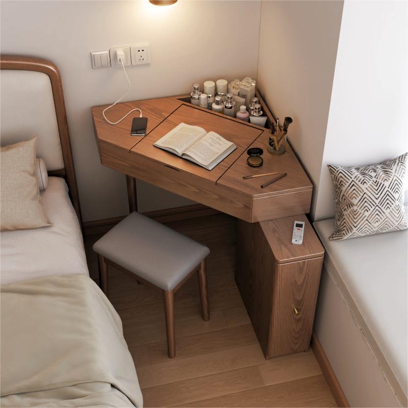 Triangular Desk with Drawers, Solid Wood Corner Desk, Bedroom Corner Desk, Corner Desk, Corner Desk, Corner Desk
