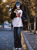 白灰拼藏青色卫衣【春秋薄款】