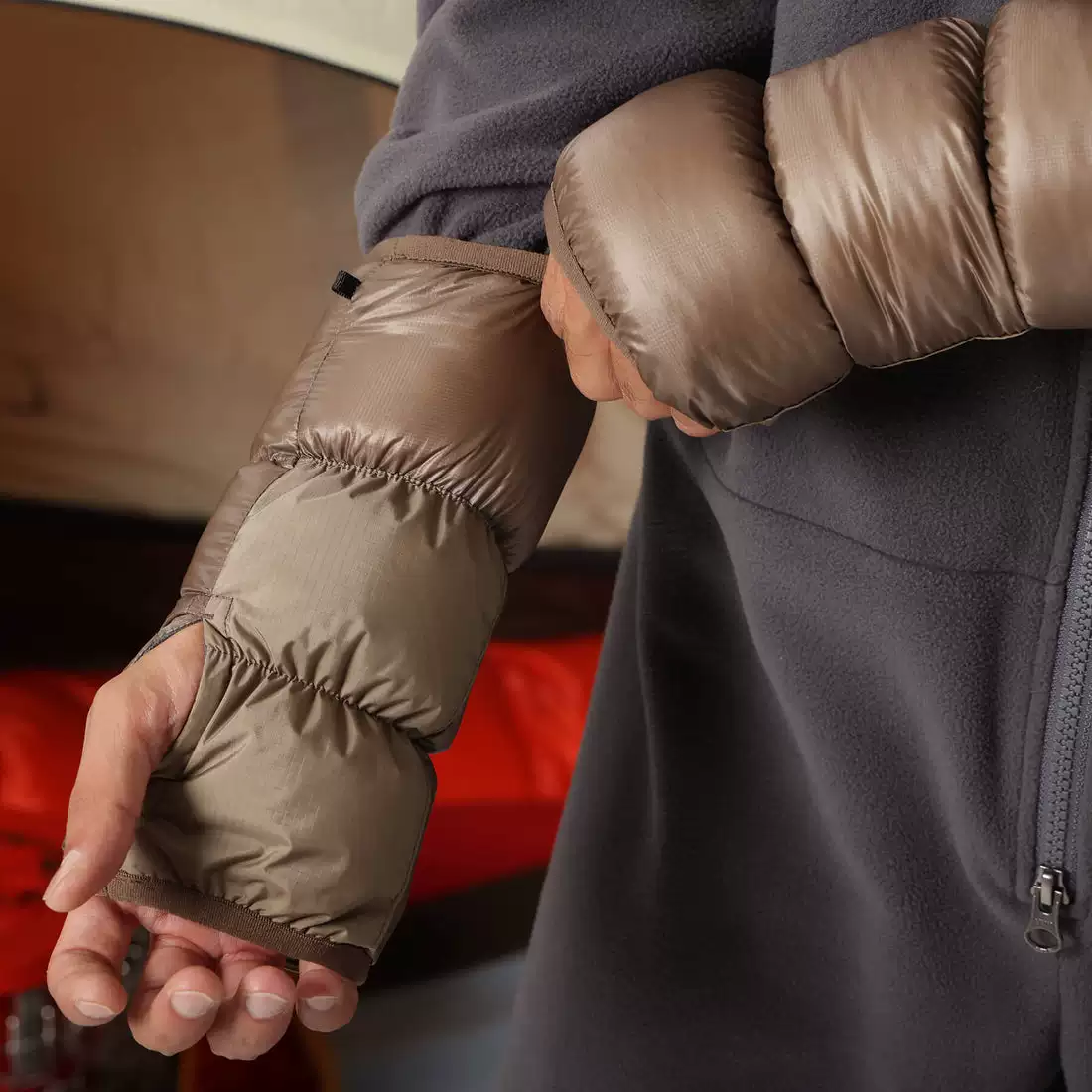 [Японские NANGA горная серия DOWN WRIST GAITERS зимние наружные тёплые удлинённые манжеты перчаток с пухом]