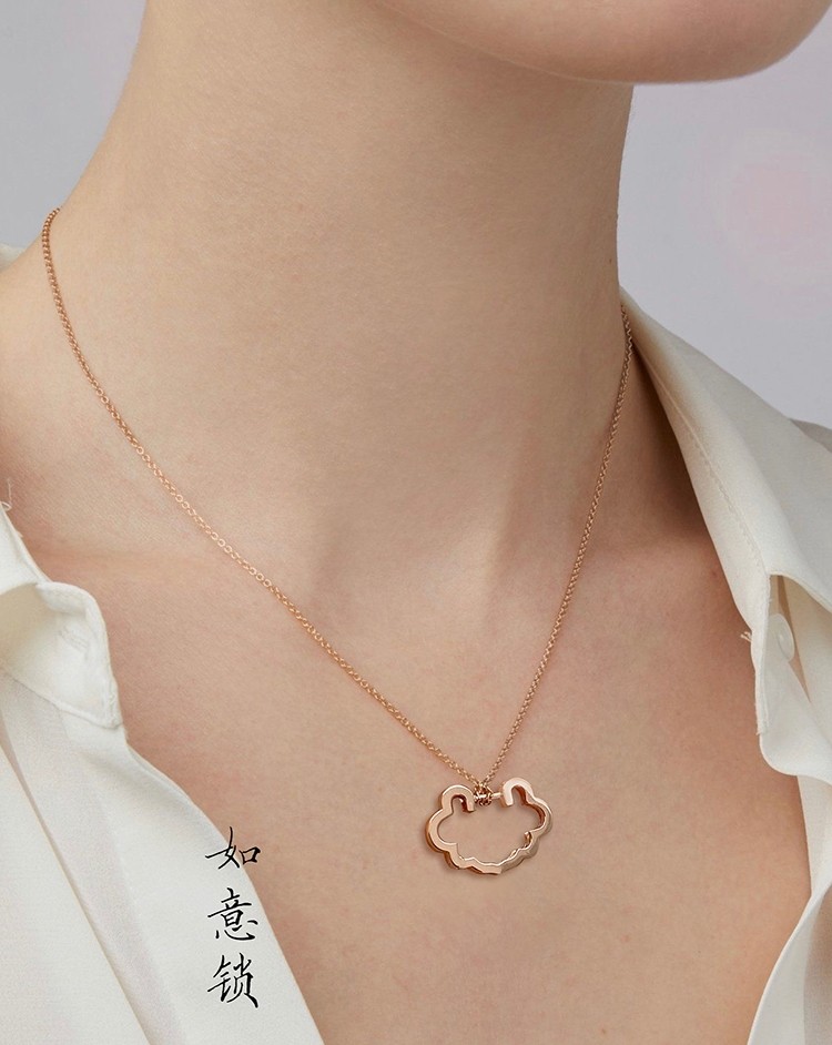 Ju Smith Small Crowddesign Original Brand Silver Plated Rose Gold Light Lavish And Safe Lock Necklace Woman