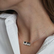 Ju Smith niche original brand Paganini crazy black and white piano silver plated 18k platinum crystal necklace