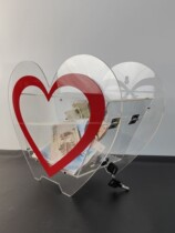 Acrylic heart-shaped donation box Caring donation box Gongde Box small fee box Ledonate box transparent with lock