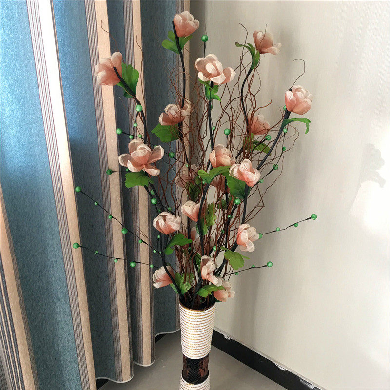 New simulation flower dry flower floor-standing set decorative flower living room rose flower leaf vein flower dry flower dry branch flower arrangement