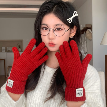 Fingerless touch screen warm gloves for women