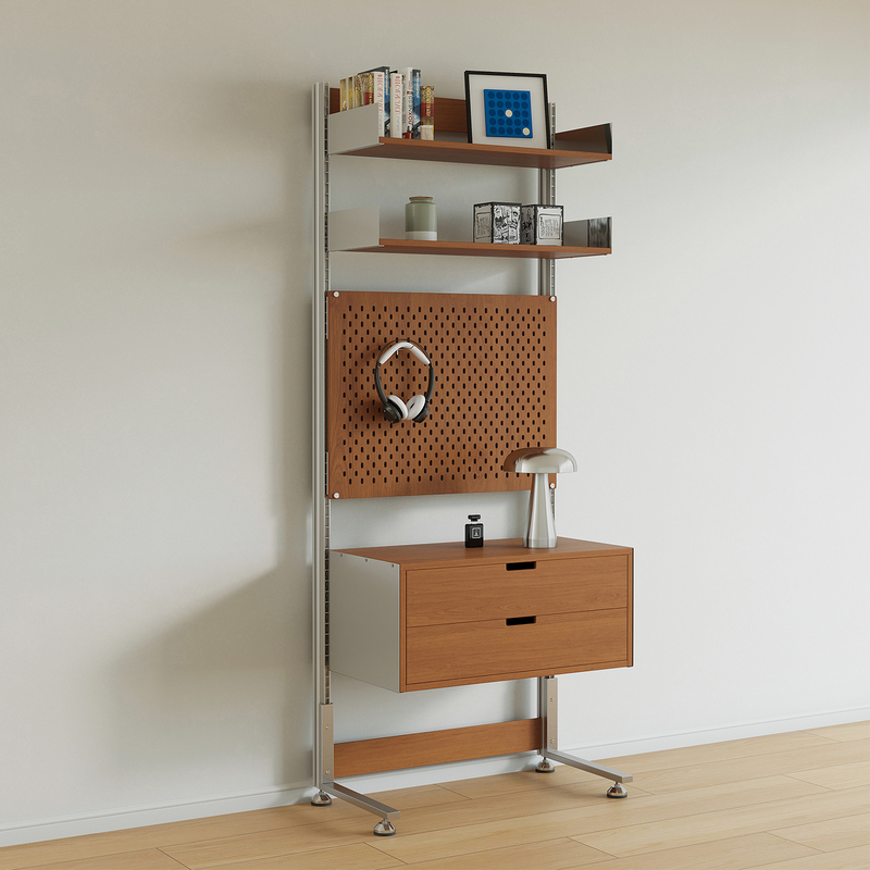 Bookshelf with Compartments, Simple No-Drill Storage Rack, Small Apartment Wall-Mounted Vertical Storage Rack, Combination Double-Sided Partition Rack