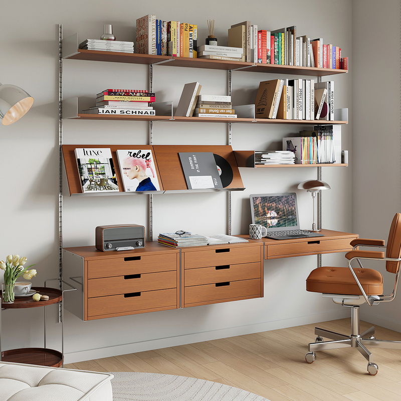Books with Things, Medieval Wall-Mounted Desk Rack, Bedroom Adjustable Partition Storage Rack, Home Book Display Display Rack