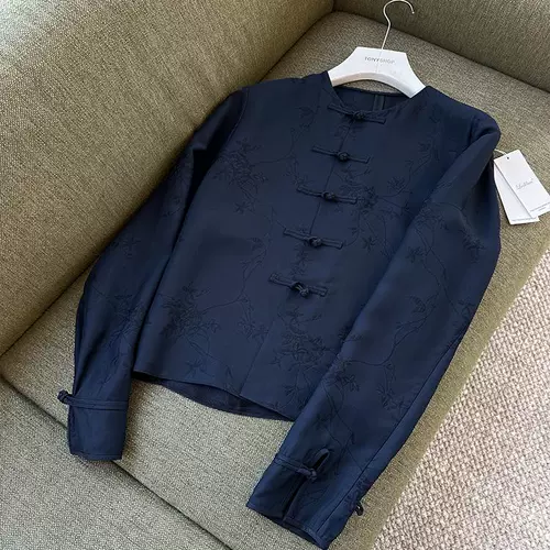 Отличный продукт такой красивый!No D Рекомендуется Gao Nishe Floral Jacquard Новый китайский стиль Spring Top + брюки