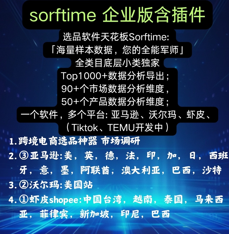 Sorftime Professional Edition Product Selection Research Keyword Plugin Product Selection Walmart Amazon Shopee Daily Rental Monthly Rental