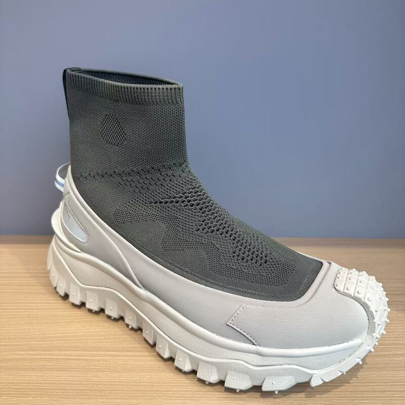 Breathable Casual Slip-On Thin Knitted Socks Boots Men's High-Top Sports Boots Elastic Slip-On Chelsea Boots