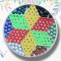 Jump period marbles checkers plastic glass beads hexagonal old-fashioned adult post-80s large glass beads chess flying chess puzzle