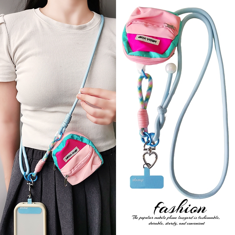 Long Crossbody Phone Lanyard with Adjustable Shoulder Strap, Three-Way Use, Color-Blocked Woven Strap, Portable Coin and Card Holder, Unisex Outdoor Phone Chain, Phone Case Strap, Anti-Lost New Product Long Crossbody Phone Lanyard with Adjustable Shoulder Strap, Three-Way Use, Color-Blocked Woven Strap, Portable Coin and Card Holder, Unisex Outdoor Phone Chain, Phone Case Strap, Anti-Lost New Product