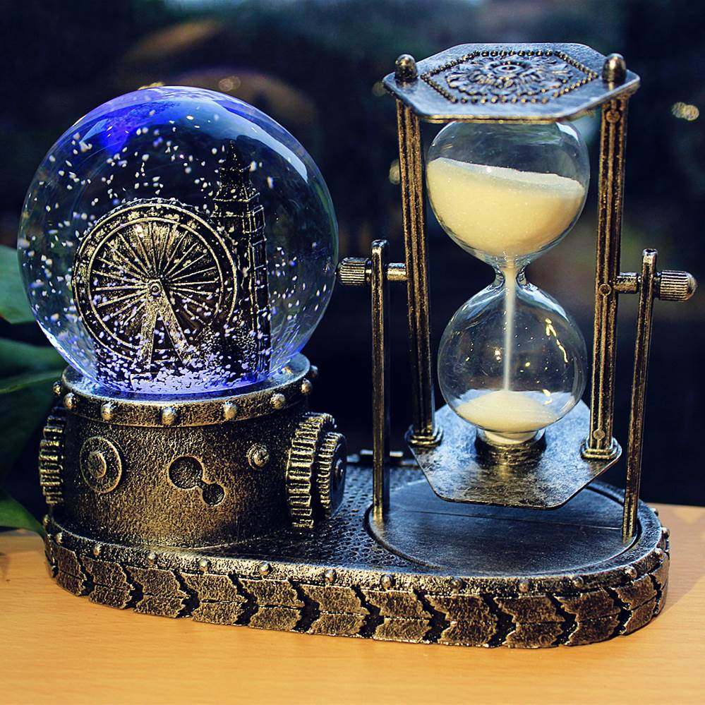 Retro San Snow Leak Timer Crystal Ball Music Box Birthday Gift Gift Gift
