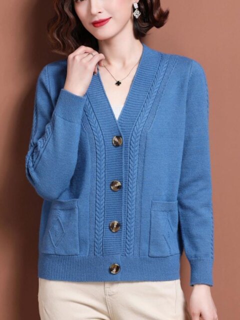 Middle-Aged Mother's Women's Outerwear Sweater Cardigan, Short Style, Stylish New Spring and Autumn Fashion Outerwear Knitted Jacket