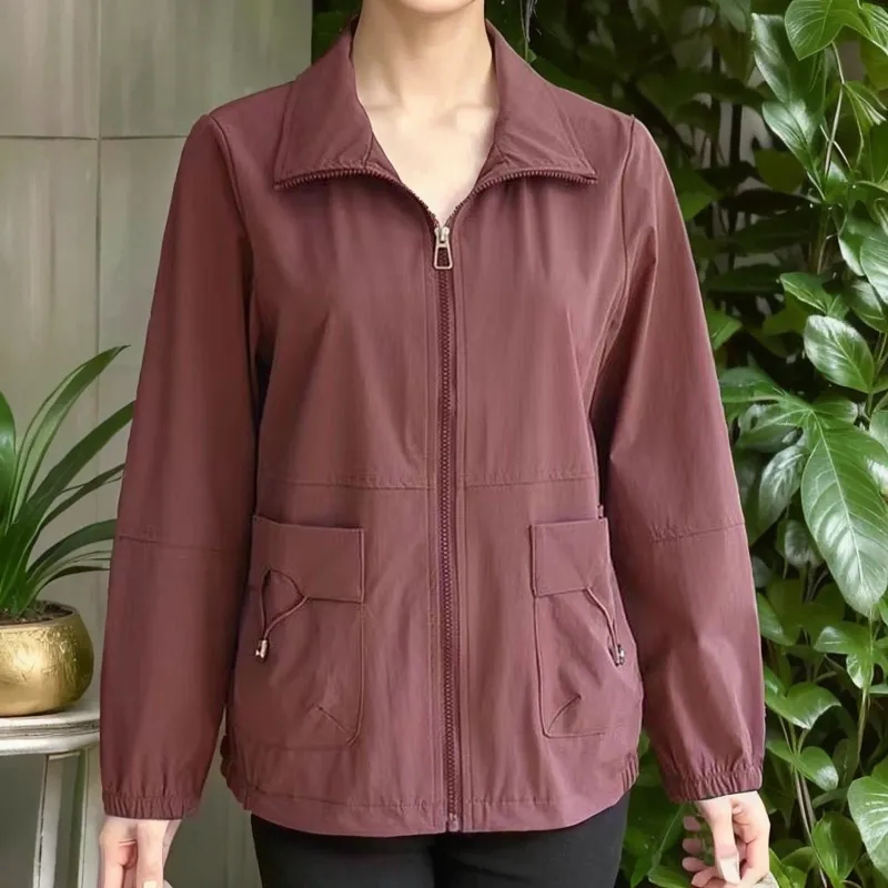 [with Lining] Women's Spring and Autumn Versatile Jacket 2024 New Style for February and August, Short Top for Mothers, Popular Women's Clothing