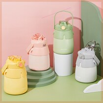 One-person thermos cup ladies high-value childrens student water cup large-capacity insulation kettle straw big belly cup 1