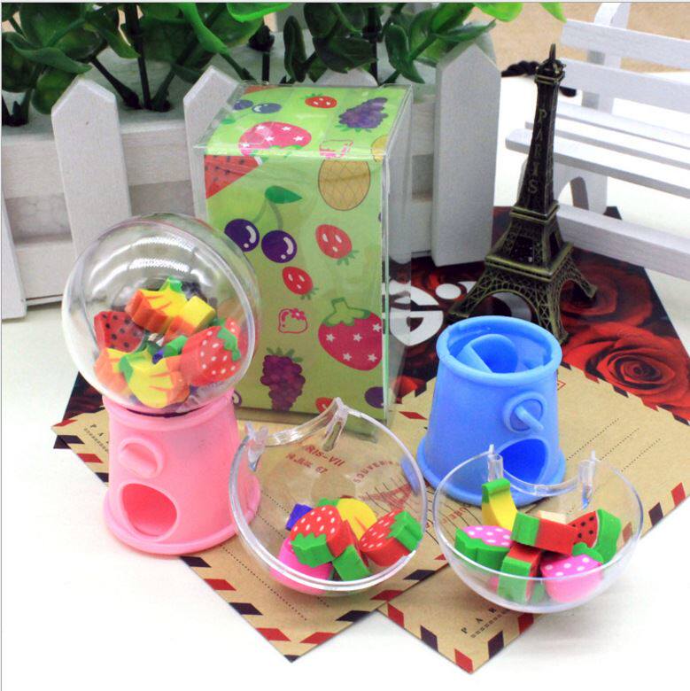 Creative Fruit Styling Twist Egg Machine Rubber Cartoon Eraser Children Gift Students Small Gift Stationery Direct 