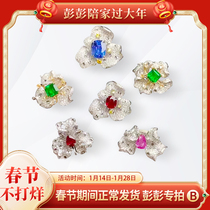 (Peng Peng special shot A) Colored gemstone pendant ring red sapphire emerald ring pendant