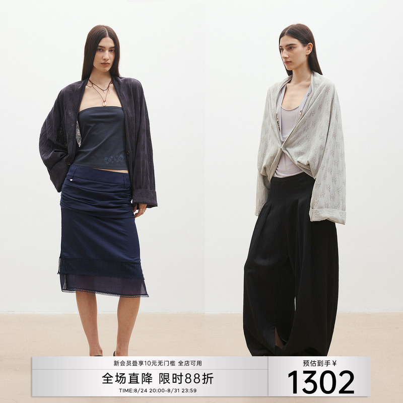 Medium Well Jacquard Drop Shoulder Cardigan