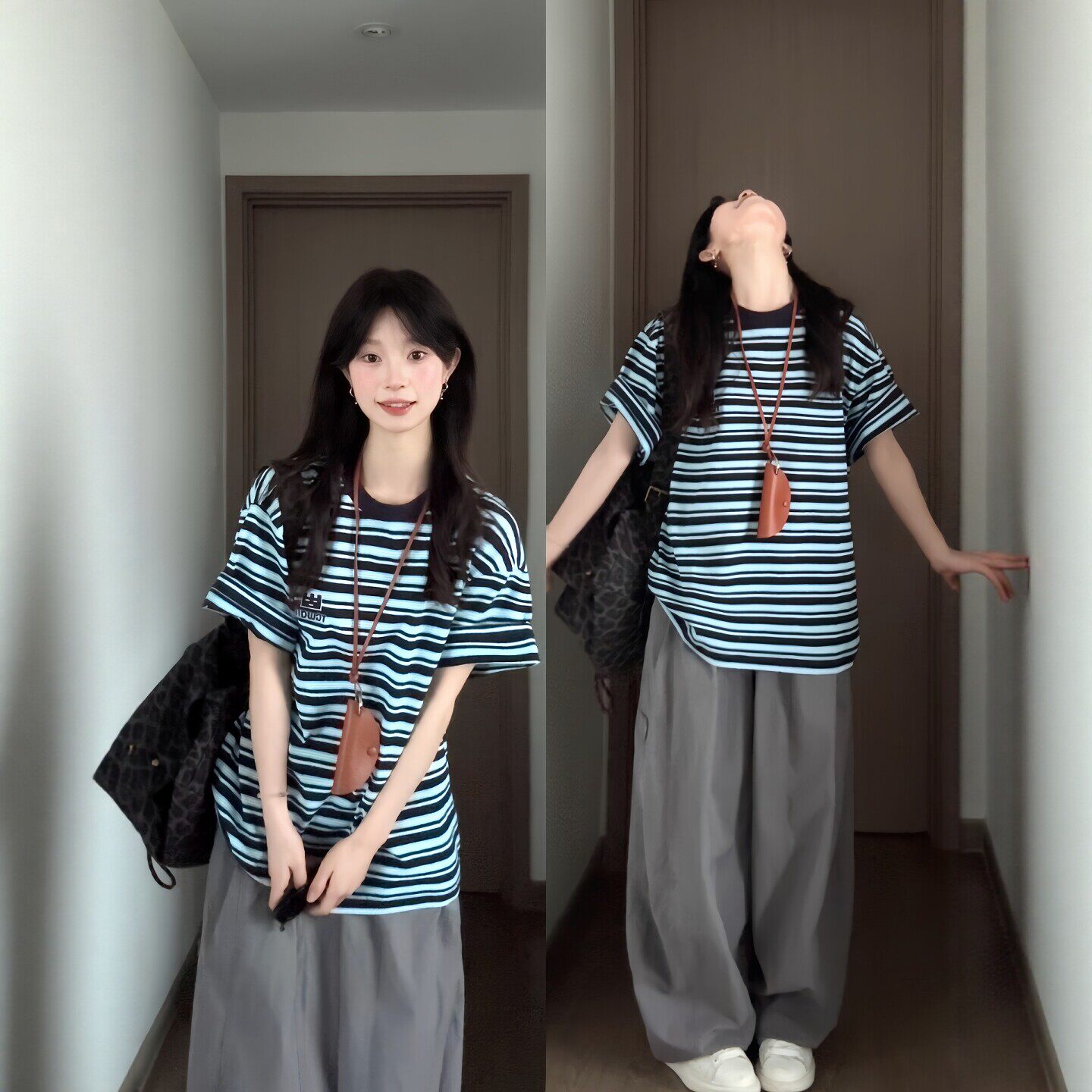 美式复古运动套装女夏季学生宽松显瘦时尚短袖阔腿裤休闲两件套潮