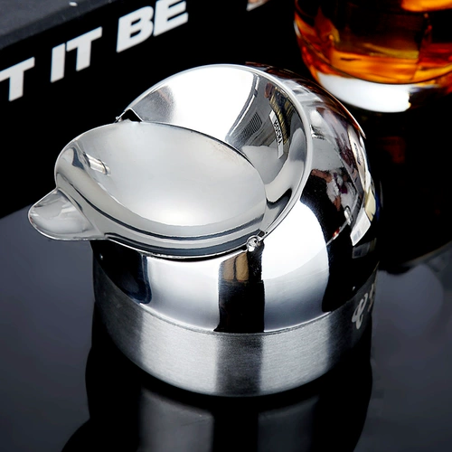 Креативная ветрозащитная пепельница из нержавеющей стали для офиса, с печатью вашего логотипа