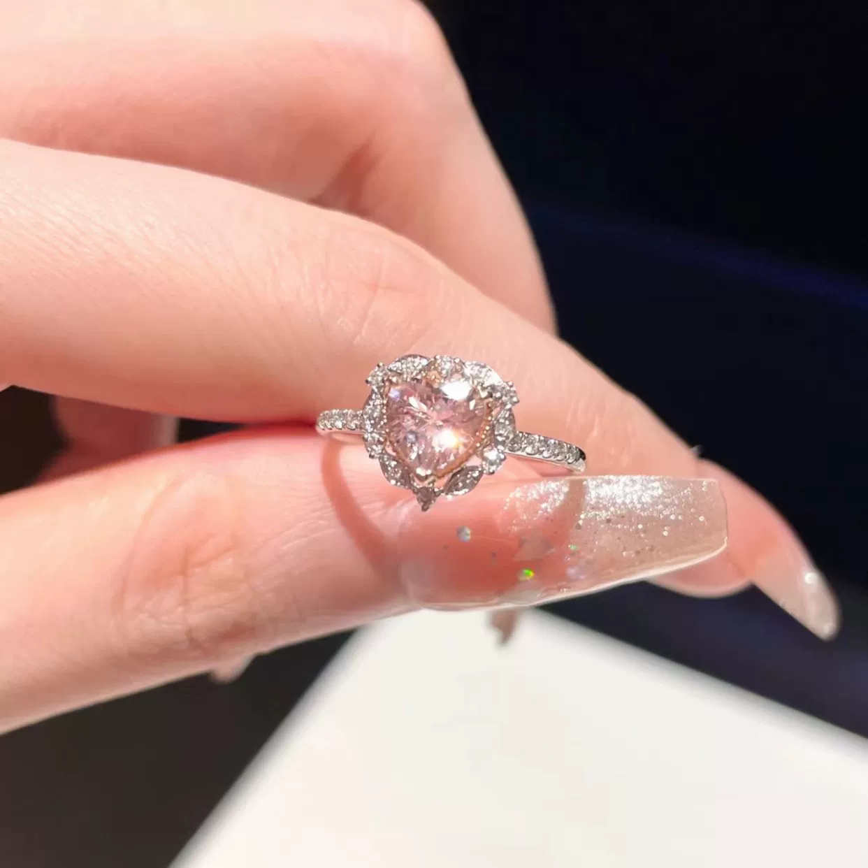 Кольцо Lauren Love «сердце» с имитацией бриллианта Moissanite, свадебное/помолвочное, с кулоном или шкатулкой