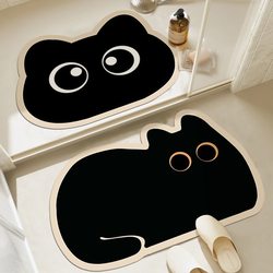 Diatom Mud Bathroom Absorbent Floor Mat, Bathroom Entrance Mat, Household Quick-Drying Non-Slip Cute Cartoon Carpet Mat