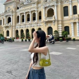 新款韩国EMIS李妍珠同款小众潮牌复古法棍包灯芯绒腋下手提单肩包