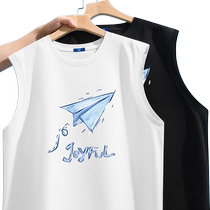 Genio Lamode pure cotton sleeveless t-shirt mens summer fashion brand casual sports waistcoat paper airplane mens vest