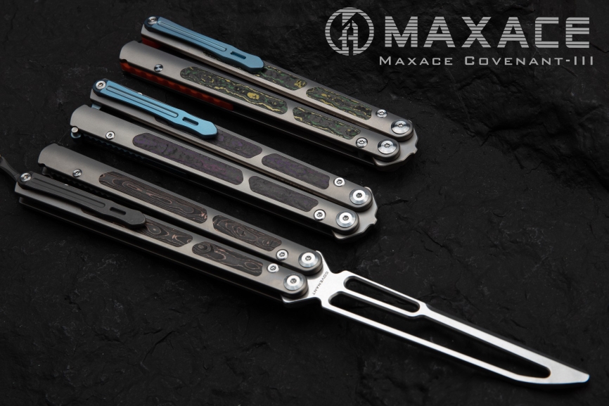 MAXACE Star Alliance 3 Butterfly Knife (Balloon Balisong) Titanium Alloy High-end Collection Shaft Sleeve Unopened Blades-Taobao