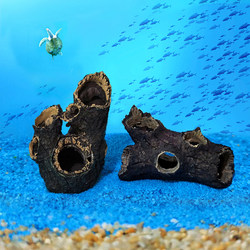 Simulated Dead Tree Shelter Micro-Landscape Fish Tank Aquarium Small Mini Fish and Shrimp Hiding Cave Decorative Resin Ornament