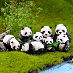 Simulated Giant Panda, Red Panda, Desktop Children's Animal Figurines, Micro-Landscape Decorations, Doll Gifts