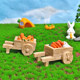 Miniature Landscape Cute Little White Rabbit with Carrot and Pumpkin Cart, Bonsai Succulent Landscaping, Rabbit Resin Desktop Ornament