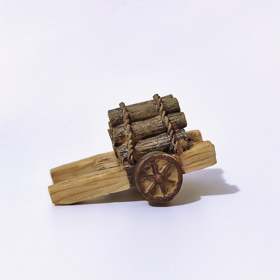 Chinese-Style Mini Retro Farm Tools, Farm Work, Wheelbarrow, Cart, Succulent Landscaping, Micro-Landscape Decoration, DIY Sand Table Ornaments